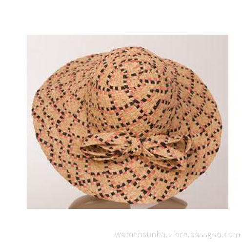 Mix Color Raffia Sun Hats / Raffia Braid Hat With Black Pin